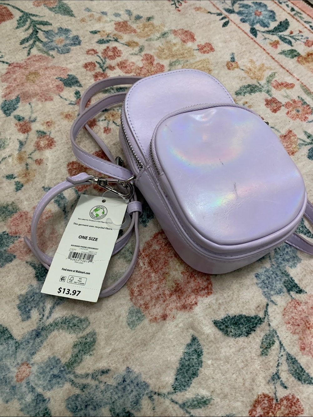 No Boundaries Iridescent Lavender Crossbody Bag